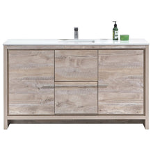 Load image into Gallery viewer, KubeBath Dolce 60&quot; Modern Bathroom Vanity with White Quartz Counter-Top- Kubebath
