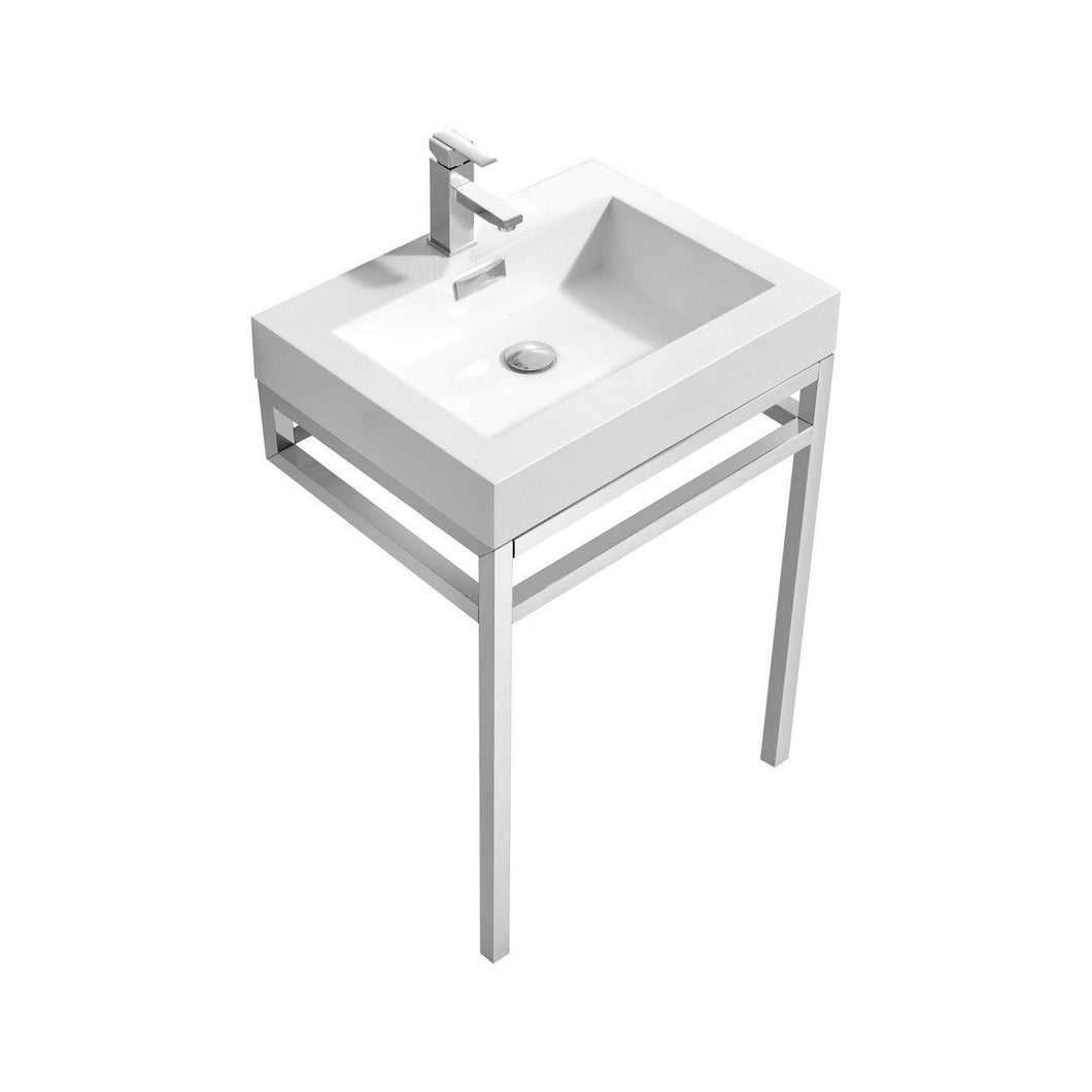Haus Stainless Steel Console w/ White Acrylic Sink - Vanity Grace Store