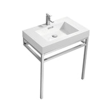 Load image into Gallery viewer, Haus Stainless Steel Console w/ White Acrylic Sink - Vanity Grace Store