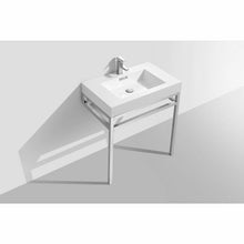 Load image into Gallery viewer, Haus Stainless Steel Console w/ White Acrylic Sink - Vanity Grace Store