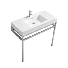 Load image into Gallery viewer, Haus Stainless Steel Console w/ White Acrylic Sink - Vanity Grace Store