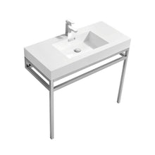 Load image into Gallery viewer, Haus Stainless Steel Console w/ White Acrylic Sink - Vanity Grace Store