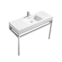 Load image into Gallery viewer, Haus Stainless Steel Console w/ White Acrylic Sink - Vanity Grace Store