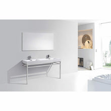 Load image into Gallery viewer, Haus 60&quot; Double Sink Stainless Steel Console w/ White Acrylic Sink - Chrome - Vanity Grace Store