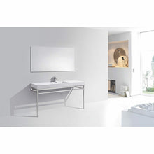 Load image into Gallery viewer, Haus 60&quot; Single Sink Stainless Steel Console w/ White Acrylic Sink - Chrome - Vanity Grace Store