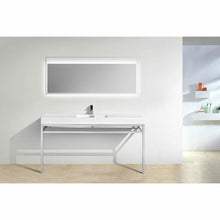 Load image into Gallery viewer, Haus 60&quot; Single Sink Stainless Steel Console w/ White Acrylic Sink - Chrome - Vanity Grace Store
