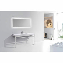 Load image into Gallery viewer, Haus 60&quot; Single Sink Stainless Steel Console w/ White Acrylic Sink - Chrome - Vanity Grace Store