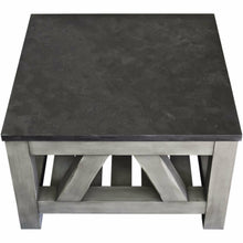 Load image into Gallery viewer, Water Creation Aberdeen Collection 27 Inch By 27 Inch Blue Limestone Top Coffee Table in Grizzle Grey Distressed Finish- Water Creation