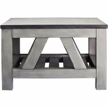 Load image into Gallery viewer, Water Creation Aberdeen Collection 27 Inch By 27 Inch Blue Limestone Top Coffee Table in Grizzle Grey Distressed Finish- Water Creation