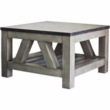 Load image into Gallery viewer, Water Creation Aberdeen Collection 27 Inch By 27 Inch Blue Limestone Top Coffee Table in Grizzle Grey Distressed Finish- Water Creation