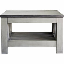 Load image into Gallery viewer, Water Creation Aberdeen Collection 27 Inch By 27 Inch Blue Limestone Top Coffee Table in Grizzle Grey Distressed Finish- Water Creation