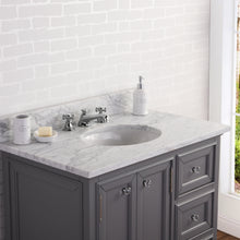 Load image into Gallery viewer, Water Creation 36 Inch Wide Cashmere Grey Single Sink Carrara Marble Bathroom Vanity With Matching Mirror From The Derby Collection- Water Creation