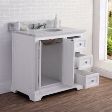 Load image into Gallery viewer, Water Creation 36 Inch Wide Pure White Single Sink Carrara Marble Bathroom Vanity With Faucets From The Derby Collection- Water Creation