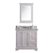 Load image into Gallery viewer, Water Creation 36 Inch Wide Cashmere Grey Single Sink Carrara Marble Bathroom Vanity With Matching Mirror And Faucet(s) From The Derby Collection- Water Creation
