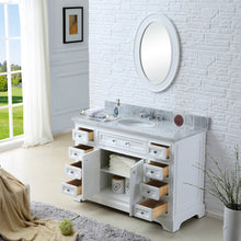 Load image into Gallery viewer, Water Creation 48 Inch Pure White Single Sink Bathroom Vanity With Matching Framed Mirror And Faucet From The Derby Collection- Water Creation