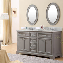 Load image into Gallery viewer, Water Creation 60 Inch Cashmere Grey Double Sink Bathroom Vanity From The Derby Collection- Water Creation