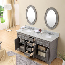 Load image into Gallery viewer, Water Creation 60 Inch Cashmere Grey Double Sink Bathroom Vanity With Matching Framed Mirrors From The Derby Collection- Water Creation