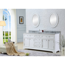 Load image into Gallery viewer, Water Creation 60 Inch Pure White Double Sink Bathroom Vanity With Matching Framed Mirrors And Faucets From The Derby Collection- Water Creation