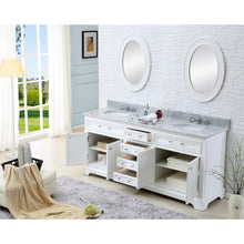 Load image into Gallery viewer, Water Creation 60 Inch Pure White Double Sink Bathroom Vanity With Matching Framed Mirrors And Faucets From The Derby Collection- Water Creation