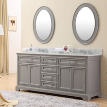 Load image into Gallery viewer, Water Creation 72 Inch Pure White Double Sink Bathroom Vanity With Matching Framed Mirrors From The Derby Collection- Water Creation
