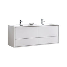 Load image into Gallery viewer, DeLusso 60&quot; Double Sink Wall Mount Modern Bathroom Vanity - Vanity Grace Store