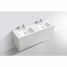 Load image into Gallery viewer, DeLusso 60&quot; Double Sink Wall Mount Modern Bathroom Vanity - Vanity Grace Store
