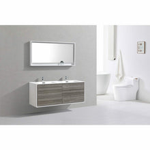 Load image into Gallery viewer, DeLusso 60&quot; Double Sink Wall Mount Modern Bathroom Vanity - Vanity Grace Store