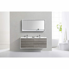 Load image into Gallery viewer, DeLusso 60&quot; Double Sink Wall Mount Modern Bathroom Vanity - Vanity Grace Store