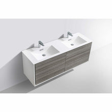 Load image into Gallery viewer, DeLusso 60&quot; Double Sink Wall Mount Modern Bathroom Vanity - Vanity Grace Store