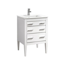 Load image into Gallery viewer, Eiffel High Gloss White Vanity W/ Quartz Counter Top - Vanity Grace Store