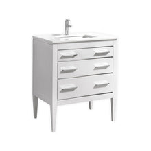 Load image into Gallery viewer, Eiffel High Gloss White Vanity W/ Quartz Counter Top - Vanity Grace Store
