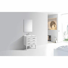 Load image into Gallery viewer, Eiffel High Gloss White Vanity W/ Quartz Counter Top - Vanity Grace Store