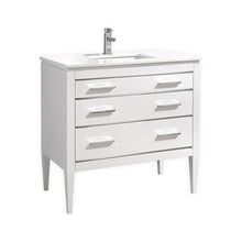 Load image into Gallery viewer, Eiffel High Gloss White Vanity W/ Quartz Counter Top - Vanity Grace Store