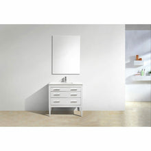 Load image into Gallery viewer, Eiffel High Gloss White Vanity W/ Quartz Counter Top - Vanity Grace Store