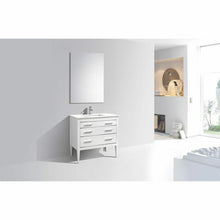 Load image into Gallery viewer, Eiffel High Gloss White Vanity W/ Quartz Counter Top - Vanity Grace Store