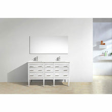 Load image into Gallery viewer, Eiffel 60&quot; Double Sink High Gloss White Vanity W/ Quartz Counter Top - Vanity Grace Store