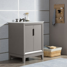 Load image into Gallery viewer, Water Creation Elizabeth 24-Inch Single Sink Carrara White Marble Vanity In Monarch Blue- Water Creation