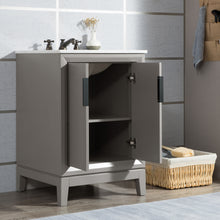 Load image into Gallery viewer, Water Creation Elizabeth 24-Inch Single Sink Carrara White Marble Vanity In Monarch Blue- Water Creation