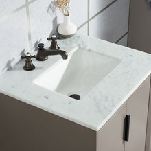 Load image into Gallery viewer, Water Creation Elizabeth 24-Inch Single Sink Carrara White Marble Vanity In Cashmere Grey With Matching Mirror(s)- Water Creation
