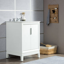 Load image into Gallery viewer, Water Creation Elizabeth 24-Inch Single Sink Carrara White Marble Vanity In Cashmere Grey With Matching Mirror(s) and F2-0009-03-BX Lavatory Faucet(s)- Water Creation