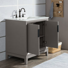 Load image into Gallery viewer, Water Creation Elizabeth 30-Inch Single Sink Carrara White Marble Vanity In Cashmere Grey With Matching Mirror(s) and F2-0012-03-TL Lavatory Faucet(s)- Water Creation