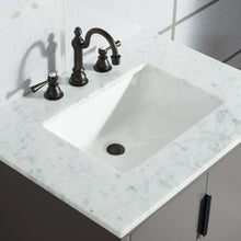 Load image into Gallery viewer, Water Creation Elizabeth 30-Inch Single Sink Carrara White Marble Vanity In Cashmere Grey With Matching Mirror(s) and F2-0012-03-TL Lavatory Faucet(s)- Water Creation