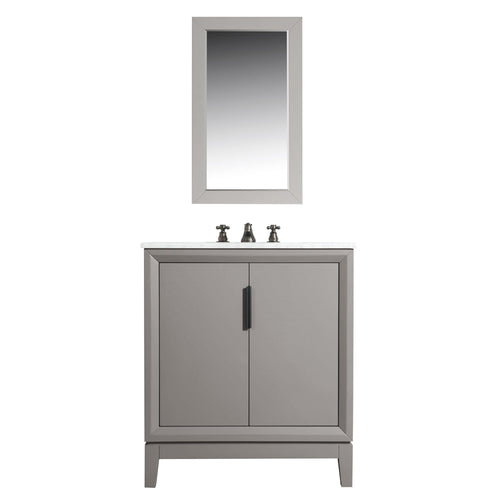 Water Creation Elizabeth 30-Inch Single Sink Carrara White Marble Vanity In Cashmere Grey  With F2-0009-03-BX Lavatory Faucet(s)- Water Creation