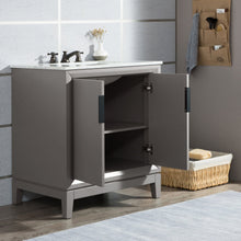 Load image into Gallery viewer, Water Creation Elizabeth 30-Inch Single Sink Carrara White Marble Vanity In Cashmere Grey  With F2-0009-03-BX Lavatory Faucet(s)- Water Creation