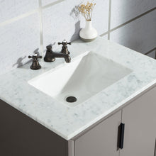 Load image into Gallery viewer, Water Creation Elizabeth 30-Inch Single Sink Carrara White Marble Vanity In Cashmere Grey With Matching Mirror(s) and F2-0009-03-BX Lavatory Faucet(s)- Water Creation