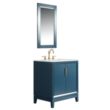 Load image into Gallery viewer, Water Creation Elizabeth 30-Inch Single Sink Carrara White Marble Vanity In Monarch Blue- Water Creation
