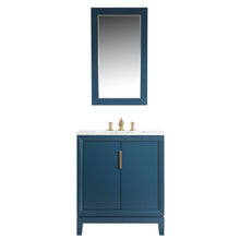 Load image into Gallery viewer, Water Creation Elizabeth 30-Inch Single Sink Carrara White Marble Vanity In Monarch Blue  With F2-0013-06-FX Lavatory Faucet(s)- Water Creation