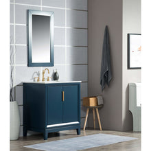 Load image into Gallery viewer, Water Creation Elizabeth 30-Inch Single Sink Carrara White Marble Vanity In Monarch Blue With Matching Mirror(s) and F2-0012-06-TL Lavatory Faucet(s)- Water Creation