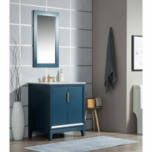 Load image into Gallery viewer, Water Creation Elizabeth 30-Inch Single Sink Carrara White Marble Vanity In Monarch Blue With Matching Mirror(s) and F2-0013-06-FX Lavatory Faucet(s)- Water Creation