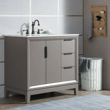 Load image into Gallery viewer, Water Creation Elizabeth 36-Inch Single Sink Carrara White Marble Vanity In Cashmere Grey  With F2-0012-03-TL Lavatory Faucet(s)- Water Creation